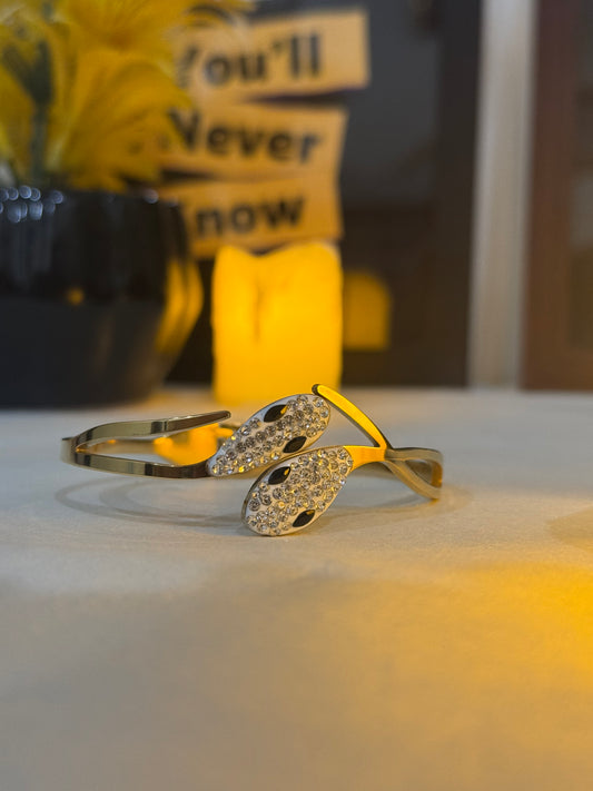 Lamise Snake Gold Bracelet | Royal Serpent Gold Encrusted Bracelet
