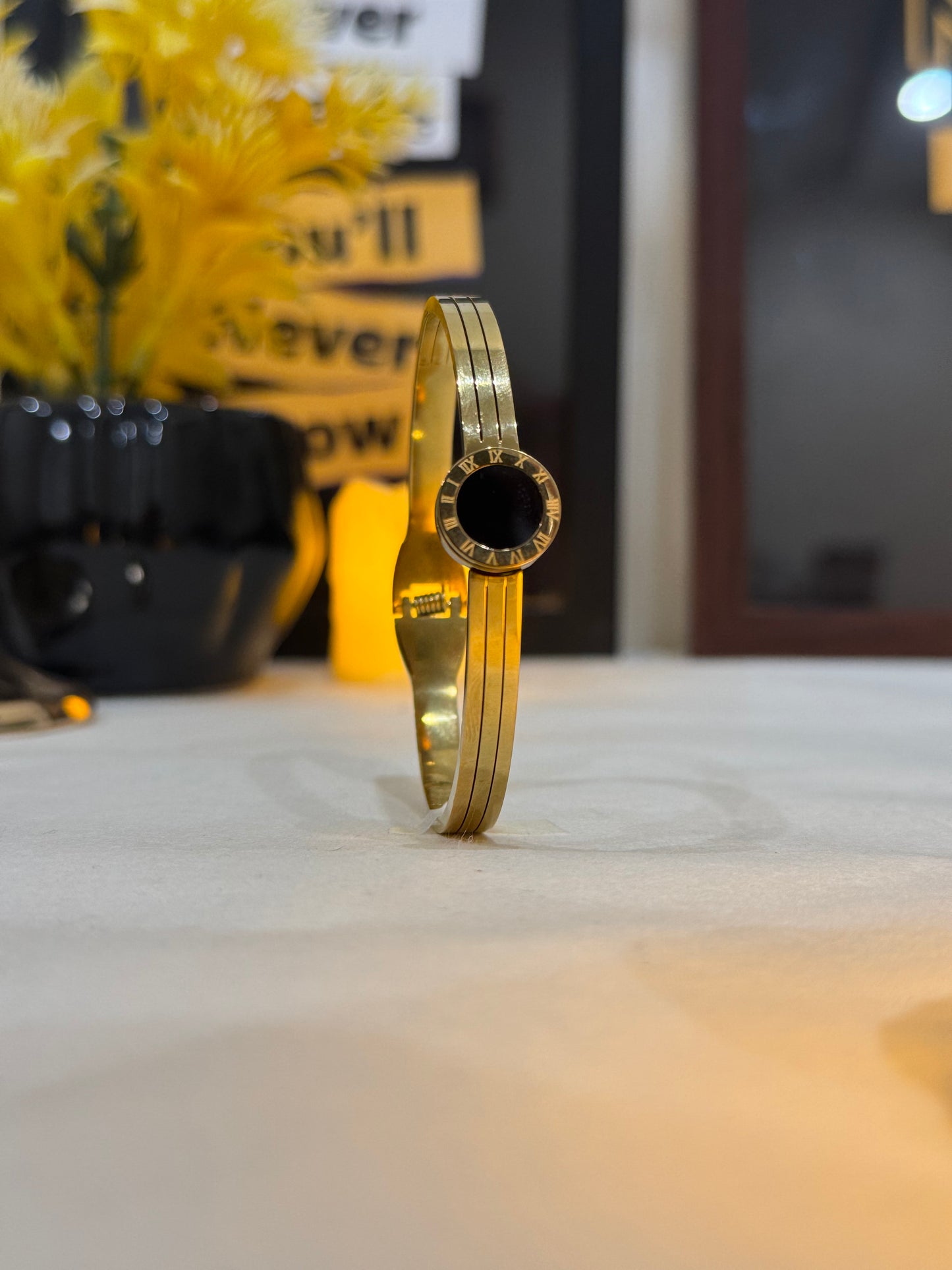 Lamise Classic Circle Bracelet | Minimalist Roman Circle Bangle